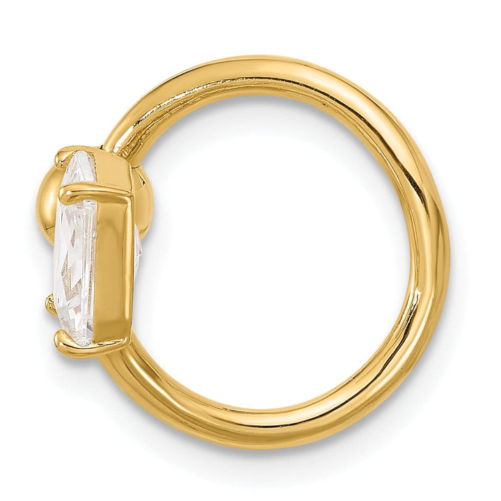 Lovely Rita's Body Jewelry 14k Yellow Gold  14 Gauge Polished CZ Cartilage Ring