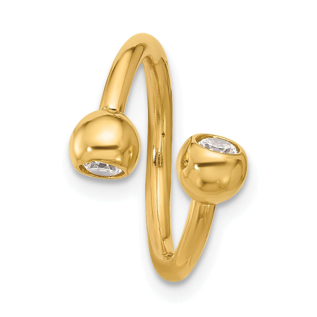 Lovely Rita's Body Jewelry 14k Yellow Gold 14 Gauge Polished CZ Cartilage Ring