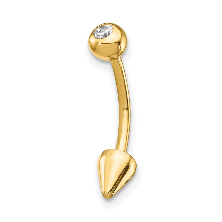 Lovely Rita's Body Jewelry 14k Yellow Gold 16 Gauge C.Z Cone Belly Ring