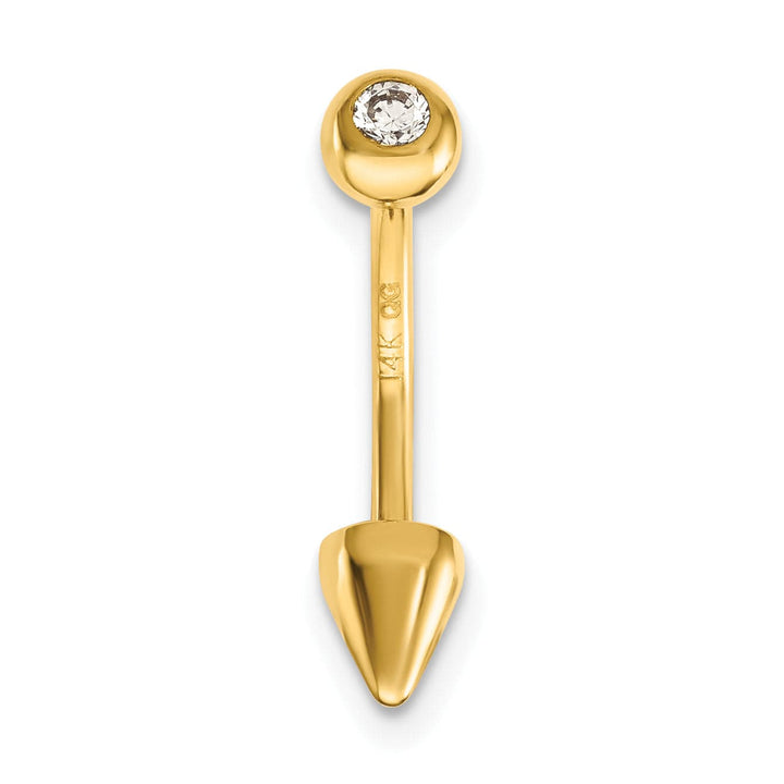 Lovely Rita's Body Jewelry 14k Yellow Gold 16 Gauge C.Z Cone Belly Ring