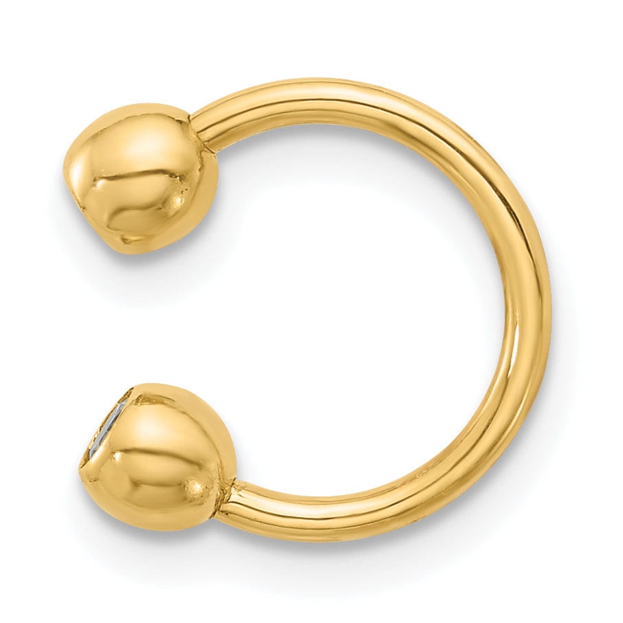 Lovely Rita's Body Jewelry 14k Yellow Gold 16 Gauge Polished 4mm CZ Cartilage Ring