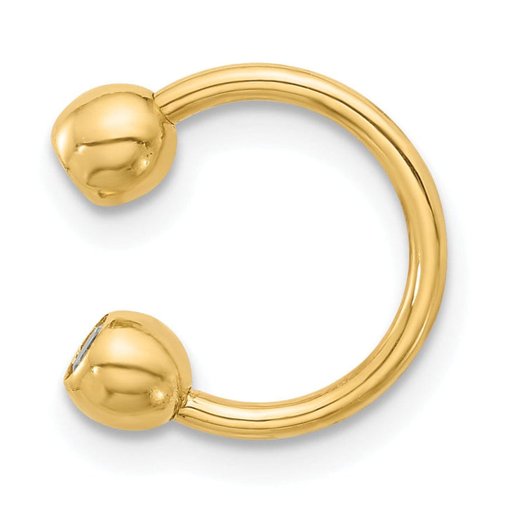 Lovely Rita's Body Jewelry 14k Yellow Gold 16 Gauge Polished 4mm CZ Cartilage Ring