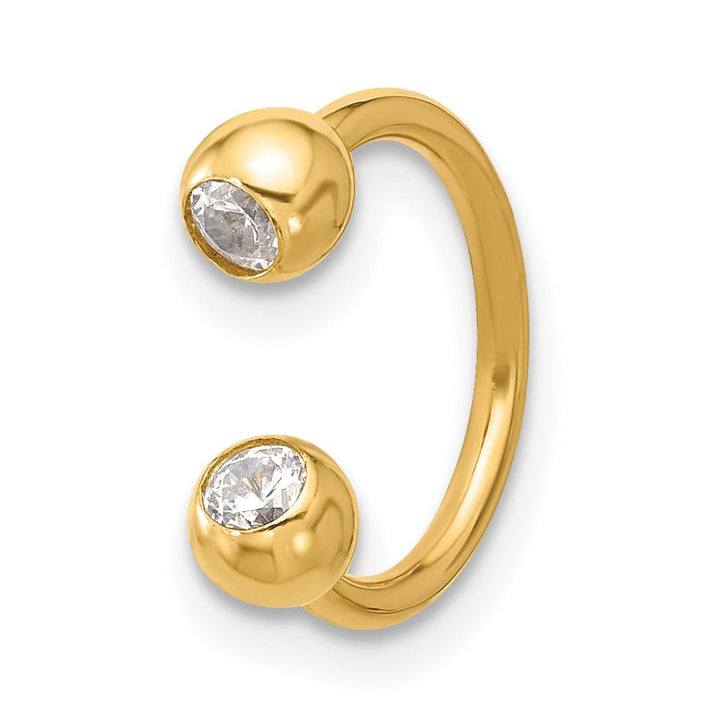 Lovely Rita's Body Jewelry 14k Yellow Gold 16 Gauge Polished 4mm CZ Cartilage Ring