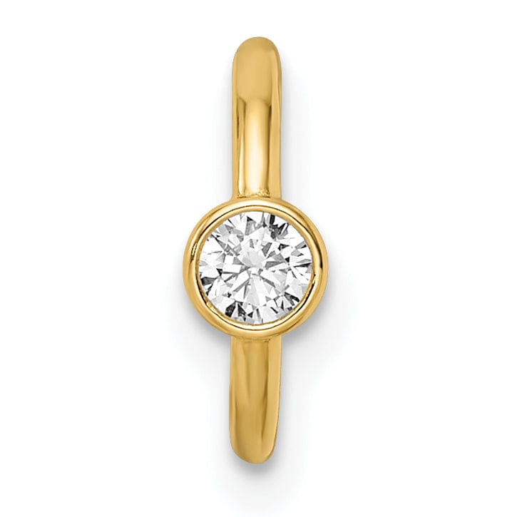 Lovely Rita's Body Jewelry 14k Yellow Gold 16 Gauge Polished CZ Cartilage Ring