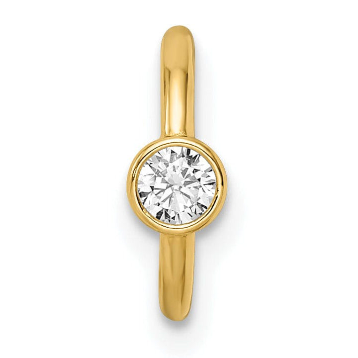 Lovely Rita's Body Jewelry 14k Yellow Gold 16 Gauge Polished CZ Cartilage Ring