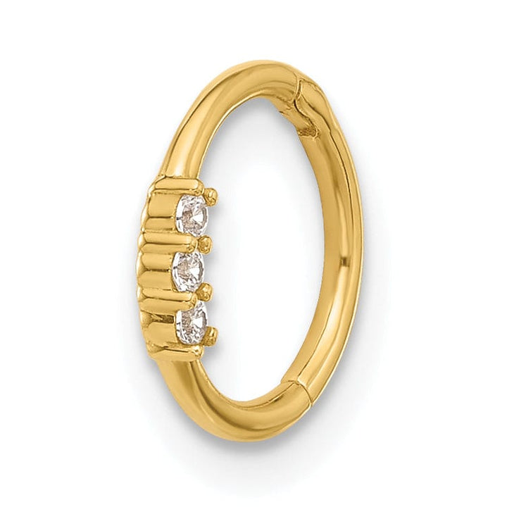 Lovely Rita's Body Jewelry 14K Yellow Gold  16 Gauge Polished CZ Hinged Cartilage Ring