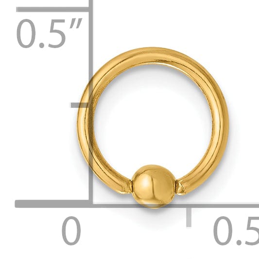 Lovely Rita's Body Jewelry 14K Yellow Gold 16 Gauge Polished Septum Cartilage Ring