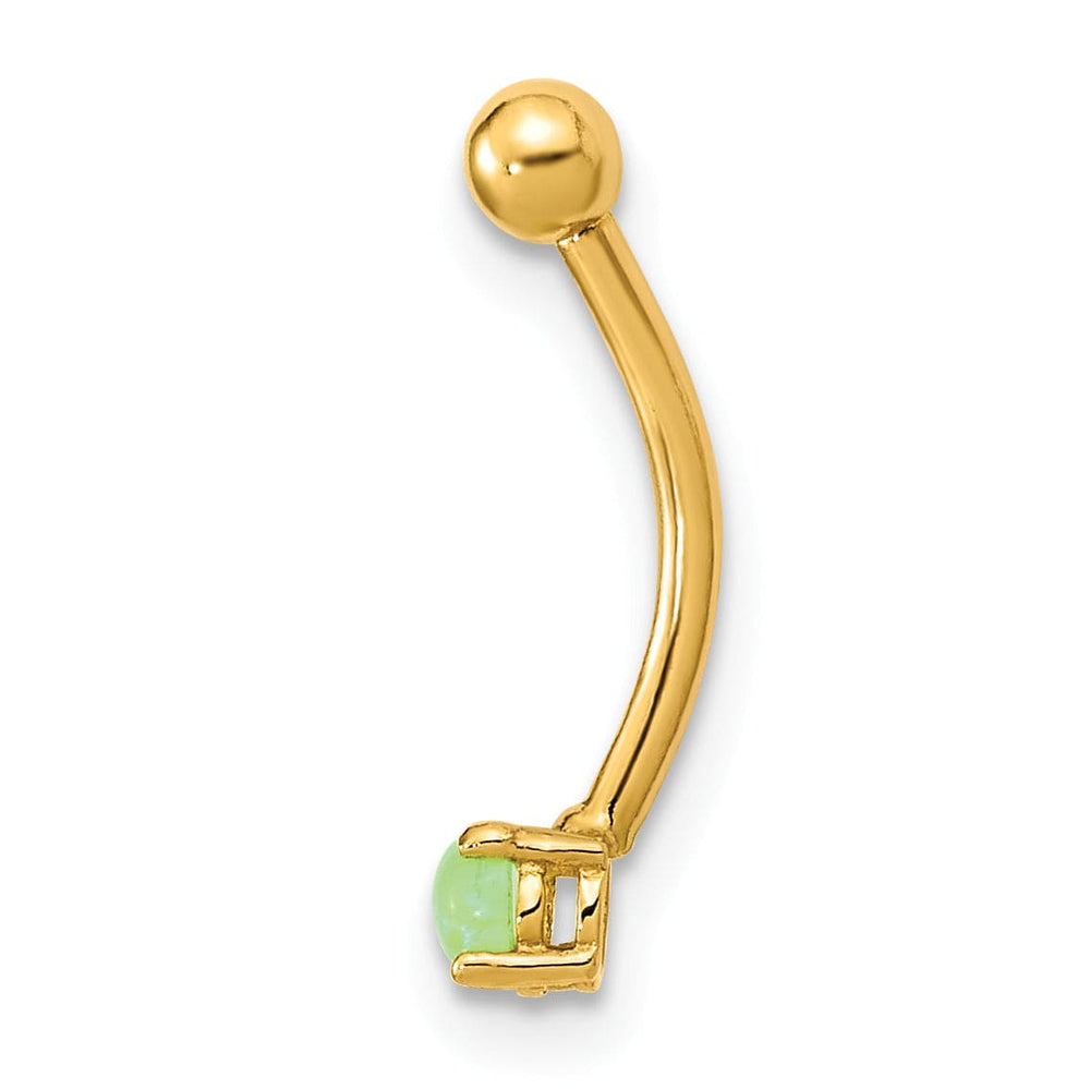 Lovely Rita's Body Jewelry 14K Yellow Gold 16 Gauge with Green CZ Eyebrow Ring Body Jewelry