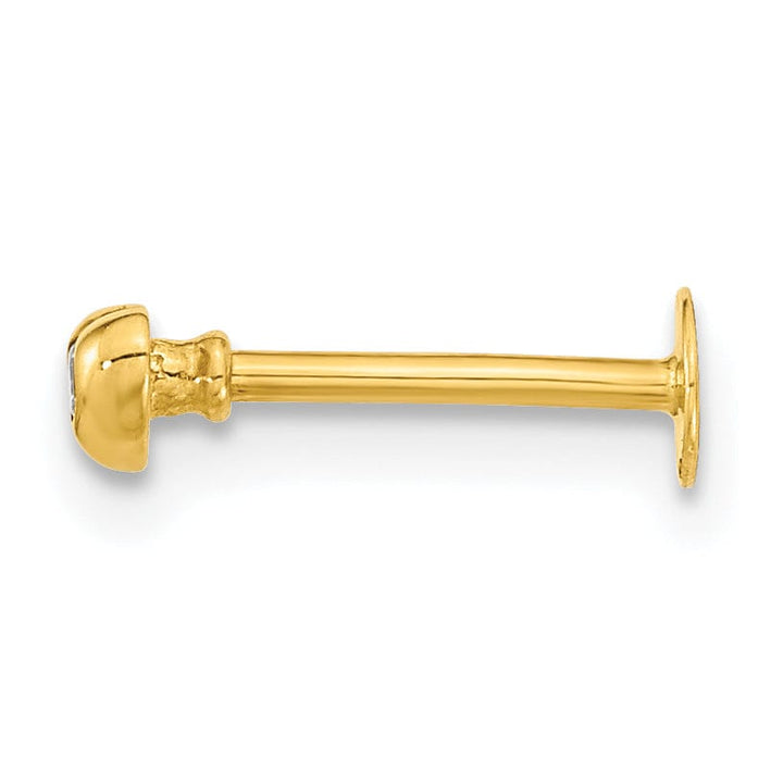 Lovely Rita's Body Jewelry 14K Yellow Gold 18 Gauge C.Z Heart Labret/Face