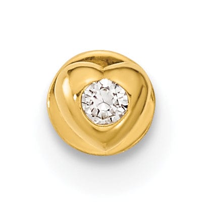 Lovely Rita's Body Jewelry 14K Yellow Gold 18 Gauge C.Z Heart Labret/Face