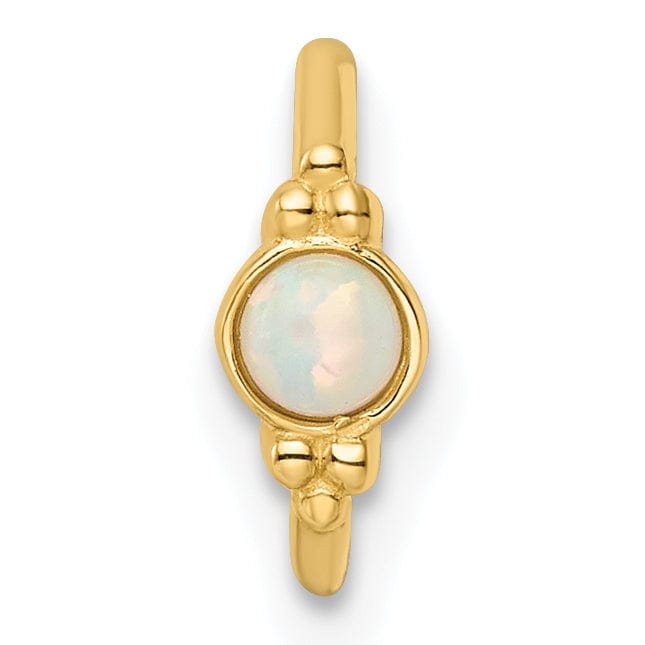 Lovely Rita's Body Jewelry 14k Yellow Gold 18 Gauge Created Opal Cartilage Ring