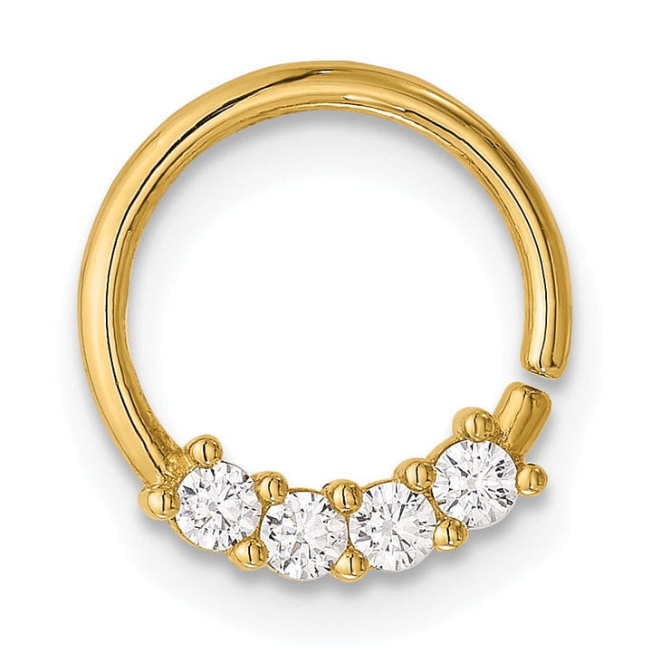 Lovely Rita's Body Jewelry 14K Yellow Gold  18 Gauge Polished CZ Cartilage Ring