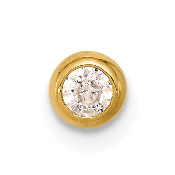 Lovely Rita's Body Jewelry 14k  Yellow Gold 18 Gauge Polished CZ eyebrow Body Jewelry