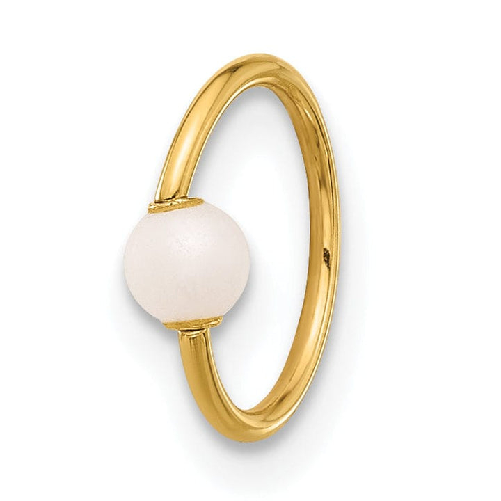 Lovely Rita's Body Jewelry 14K Yellow Gold  18 Gauge Polished Imitation Pearl Cartilage Ring
