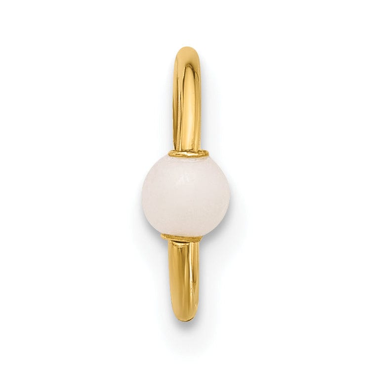 Lovely Rita's Body Jewelry 14K Yellow Gold  18 Gauge Polished Imitation Pearl Cartilage Ring
