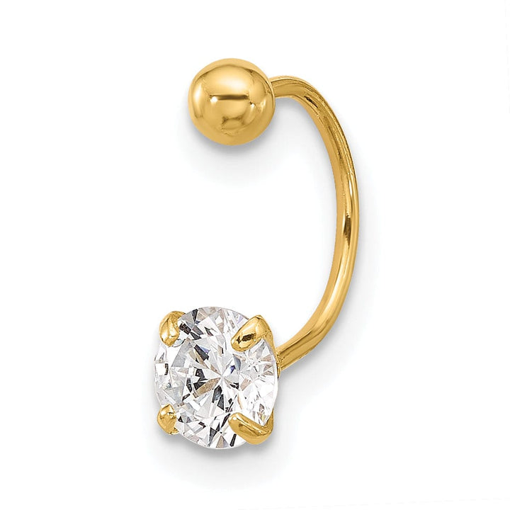 Lovely Rita's Body Jewelry 14k Yellow gold 20 Gauge C.Z Eyebrow Jewelry