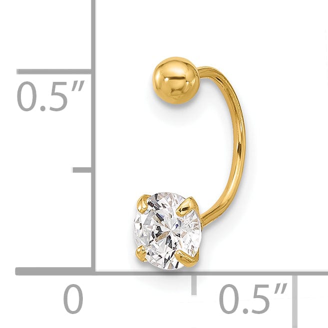 Lovely Rita's Body Jewelry 14k Yellow gold 20 Gauge C.Z Eyebrow Jewelry