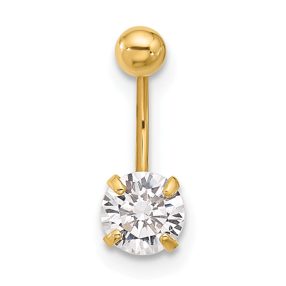 Lovely Rita's Body Jewelry 14k Yellow gold 20 Gauge C.Z Eyebrow Jewelry