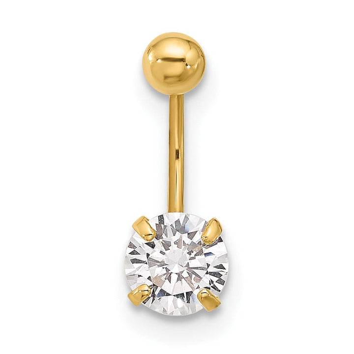 Lovely Rita's Body Jewelry 14k Yellow gold 20 Gauge C.Z Eyebrow Jewelry