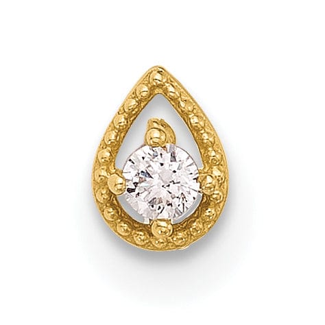 Lovely Rita's Body Jewelry 14k Yellow Gold  20 Gauge CZ Teardrop Nose Stud