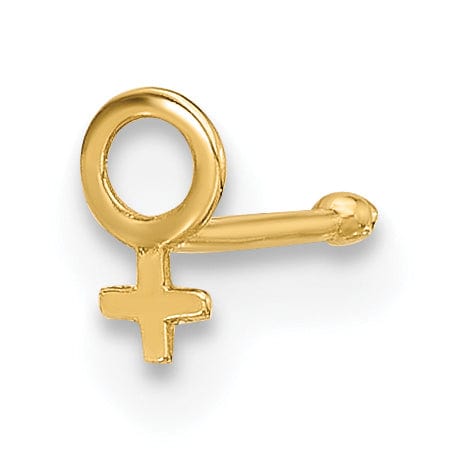 Lovely Rita's Body Jewelry 14k Yellow Gold  20 Gauge Female Symbol Nose Stud