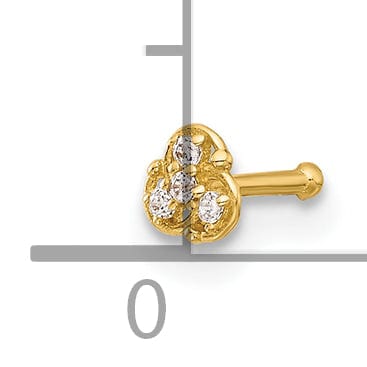 Lovely Rita's Body Jewelry 14k Yellow Gold  20 Gauge Polished CZ Nose Stud
