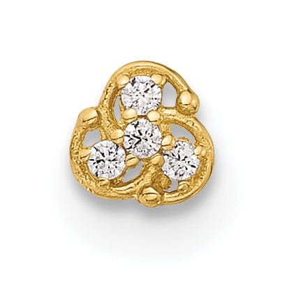 Lovely Rita's Body Jewelry 14k Yellow Gold  20 Gauge Polished CZ Nose Stud