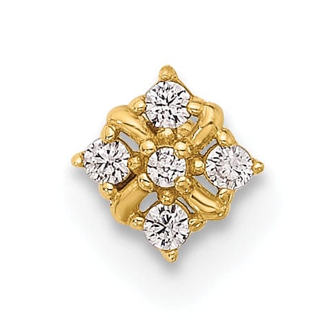 Lovely Rita's Body Jewelry 14k Yellow Gold  20 Gauge Polished CZ Nose Stud