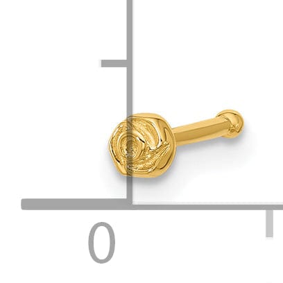 Lovely Rita's Body Jewelry 14k Yellow Gold  20 Gauge Polished Rose Nose Stud