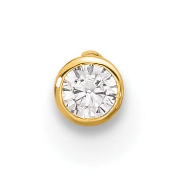 Lovely Rita's Body Jewelry 14k Yellow Gold  21 Gauge CZ Bezel Nose Stud