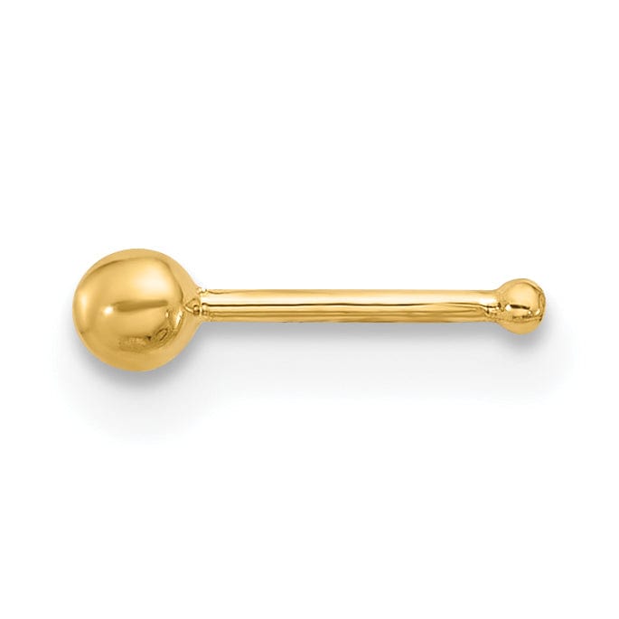 Lovely Rita's Body Jewelry 14k Yellow Gold  22 Gauge 2.5mm Ball Nose Stud