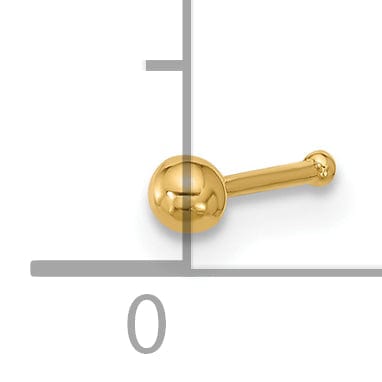 Lovely Rita's Body Jewelry 14k Yellow Gold  22 Gauge 2.5mm Ball Nose Stud