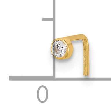 Lovely Rita's Body Jewelry 14k Yellow Gold  22 Gauge 2.5mm CZ Nose Stud