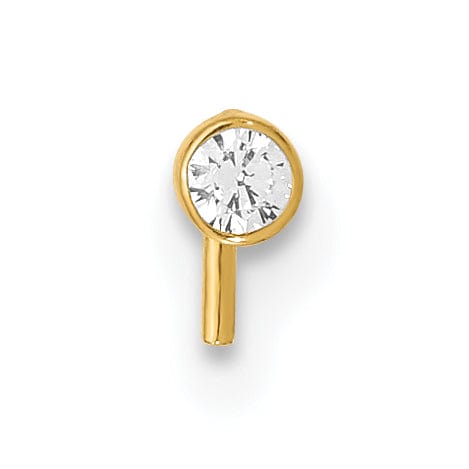 Lovely Rita's Body Jewelry 14k Yellow Gold  22 Gauge 2.5mm CZ Nose Stud