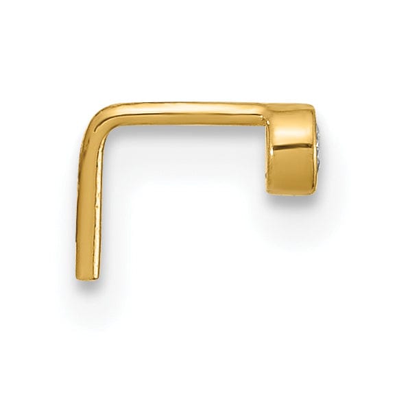 Lovely Rita's Body Jewelry 14k Yellow Gold  22 Gauge 2.5mm CZ Nose Stud