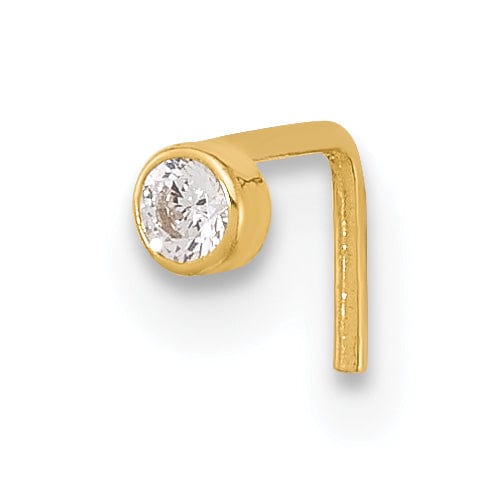 Lovely Rita's Body Jewelry 14k Yellow Gold  22 Gauge 2.5mm CZ Nose Stud