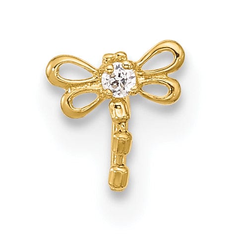 Lovely Rita's Body Jewelry 14k Yellow Gold  22 Gauge CZ Butterfly Nose Stud
