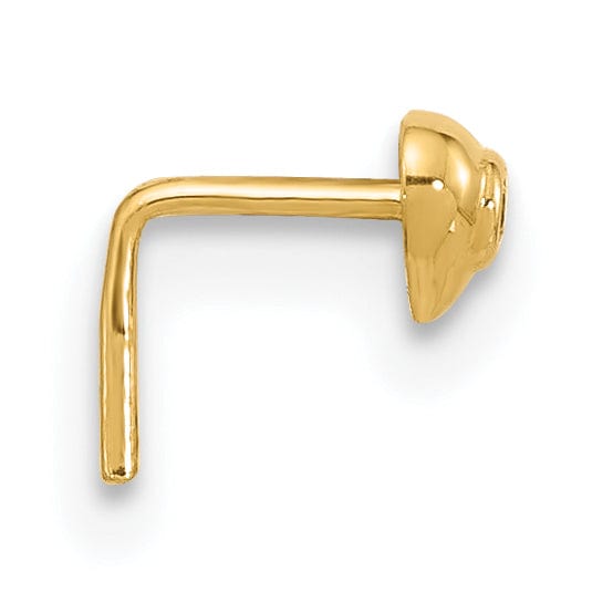 Lovely Rita's Body Jewelry 14k Yellow Gold  22 Gauge CZ Heart Nose Stud