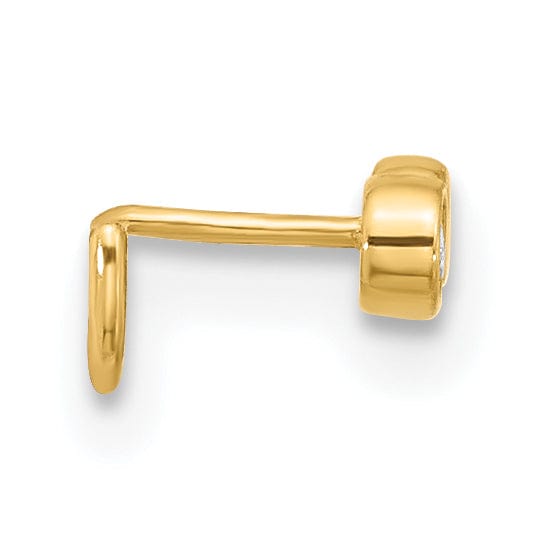 Lovely Rita's Body Jewelry 14k Yellow Gold  22 Gauge Double Circle CZ Nose Ring