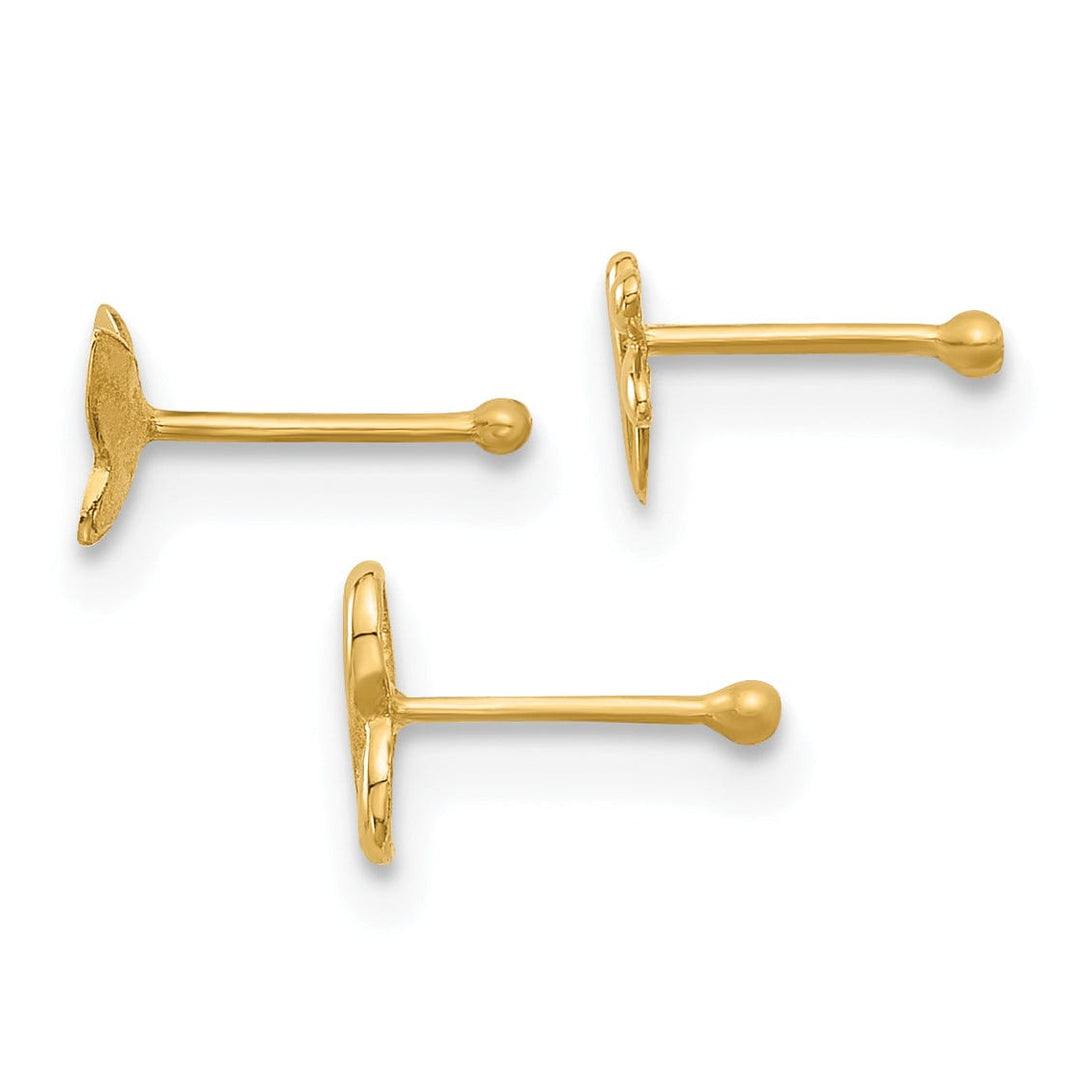 Lovely Rita's Body Jewelry 14k Yellow Gold  22 Gauge Infinity Symbol, Dragonfly, Butterfly Nose Stud