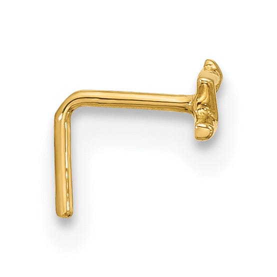 Lovely Rita's Body Jewelry 14k Yellow Gold  22 Gauge Lightning Bolt Nose Stud