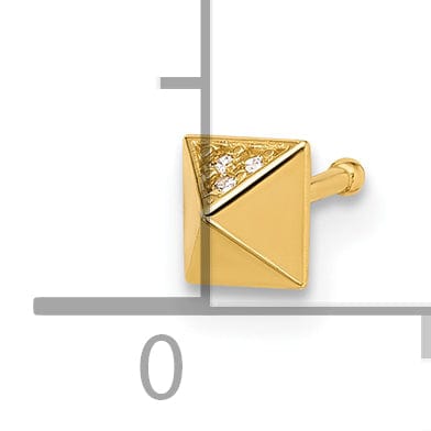 Lovely Rita's Body Jewelry 14k Yellow Gold  22 Gauge Polished CZ Nose Stud