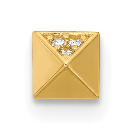 Lovely Rita's Body Jewelry 14k Yellow Gold  22 Gauge Polished CZ Nose Stud