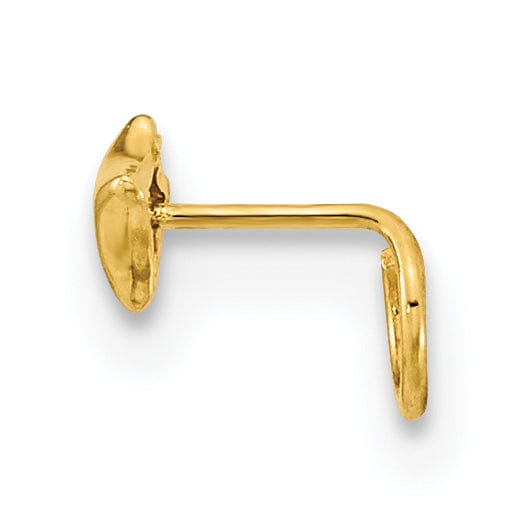 Lovely Rita's Body Jewelry 14k Yellow Gold  22 Gauge Square with CZ Nose Ring