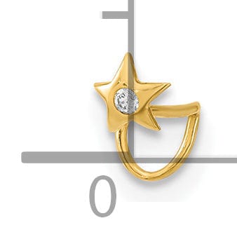 Lovely Rita's Body Jewelry 14k Yellow Gold  22 Gauge Star with CZ Nose Ring