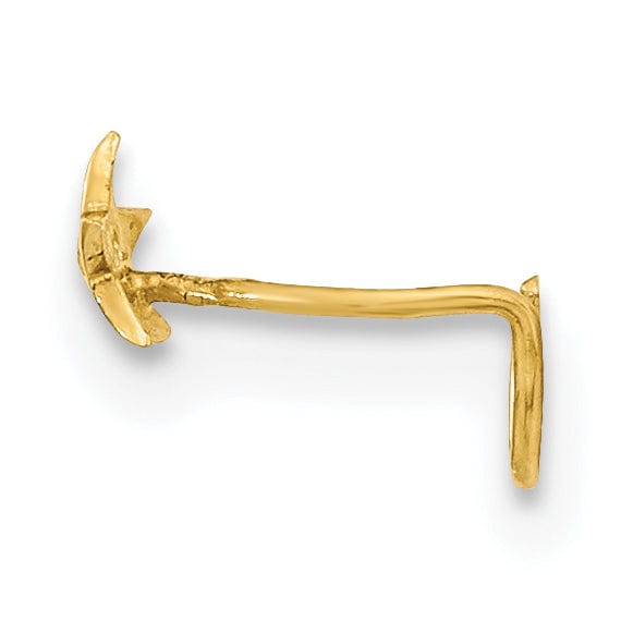 Lovely Rita's Body Jewelry 14k Yellow Gold  22 Gauge Star with CZ Nose Ring