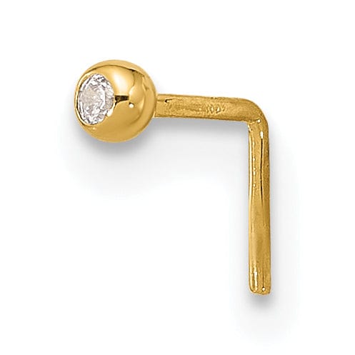Lovely Rita's Body Jewelry 14k Yellow Gold  23 Gauge 2.2mm CZ Nose Stud