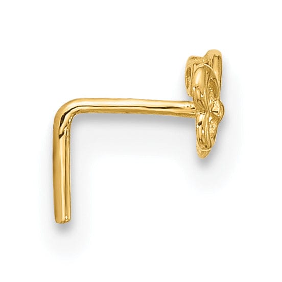 Lovely Rita's Body Jewelry 14k Yellow Gold  23 Gauge CZ Butterfly Nose Stud