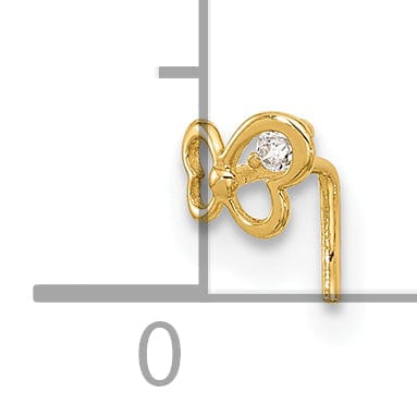 Lovely Rita's Body Jewelry 14k Yellow Gold  23 Gauge CZ Butterfly Nose Stud