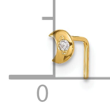 Lovely Rita's Body Jewelry 14k Yellow Gold  23 Gauge CZ Moon Nose Stud